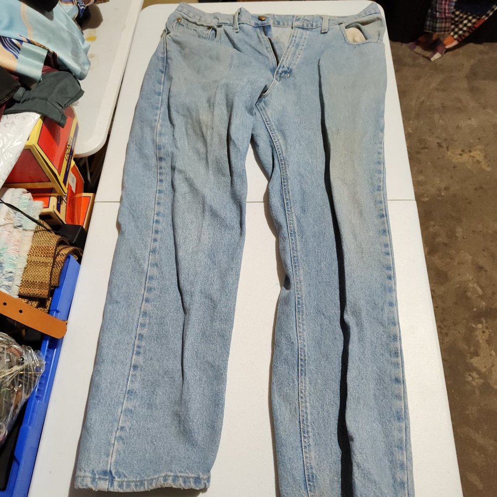 Vintage Distressed Light Blue Carhartt 36x30 Mens Jeans